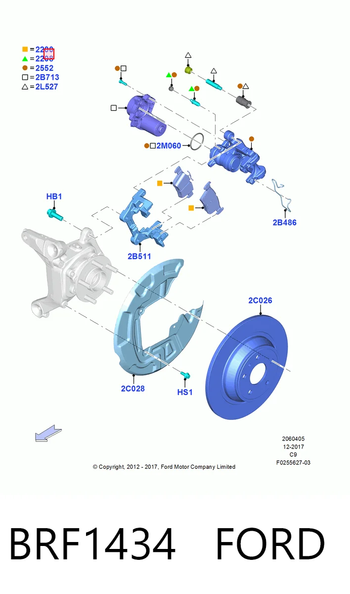 BRF1434 Ford Колодки тормозные дисковые комплект
