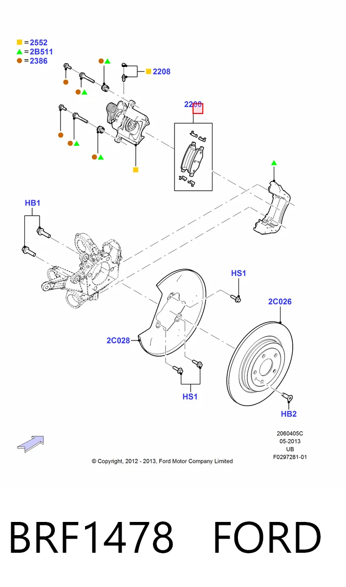BRF1478 Ford Колодки тормозные дисковые комплект