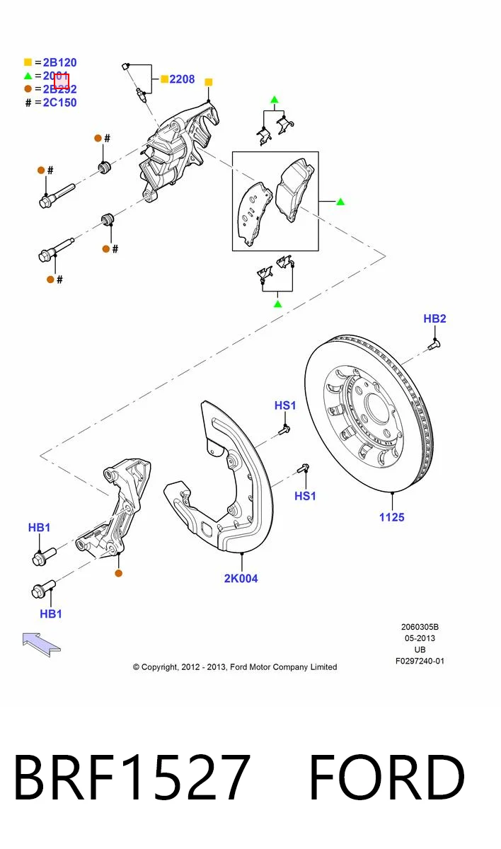 BRF1527 Ford Колодки передние