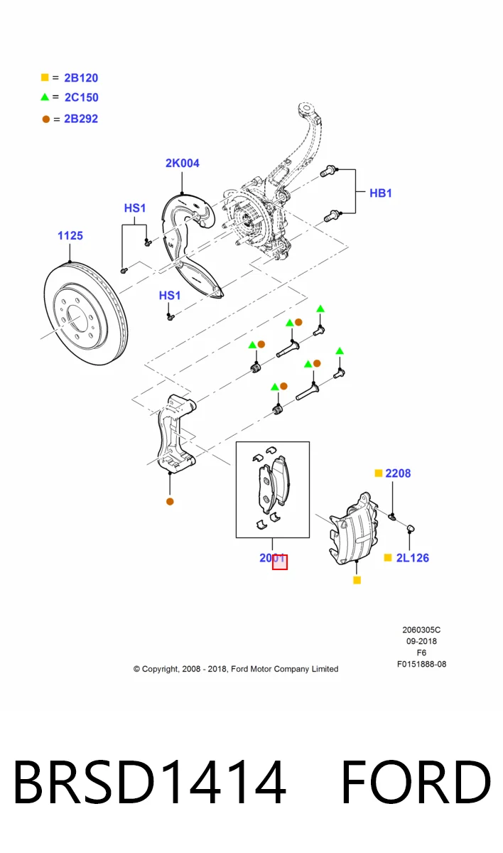 BRSD1414 Ford Колодки передние
