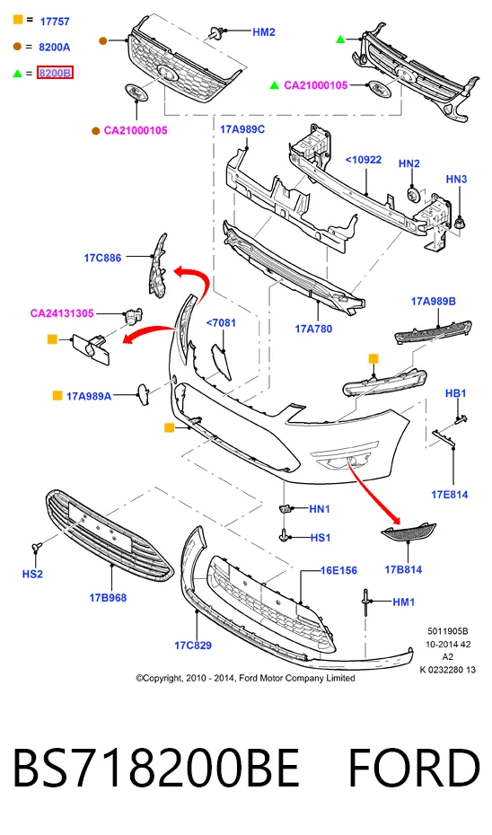 Решетка радиатора на Ford Mondeo IV CA2