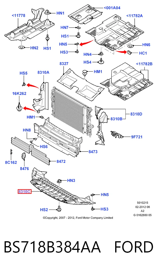 Защита бампера переднего HMPBS718B384AC Hmpx