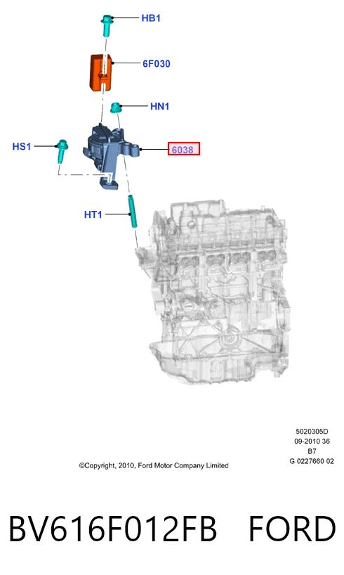 BV616F012FB Ford Правая подушка двигателя
