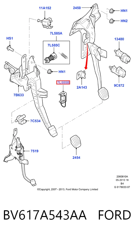 BV617A543AA Ford Цилиндр сцепления, главный