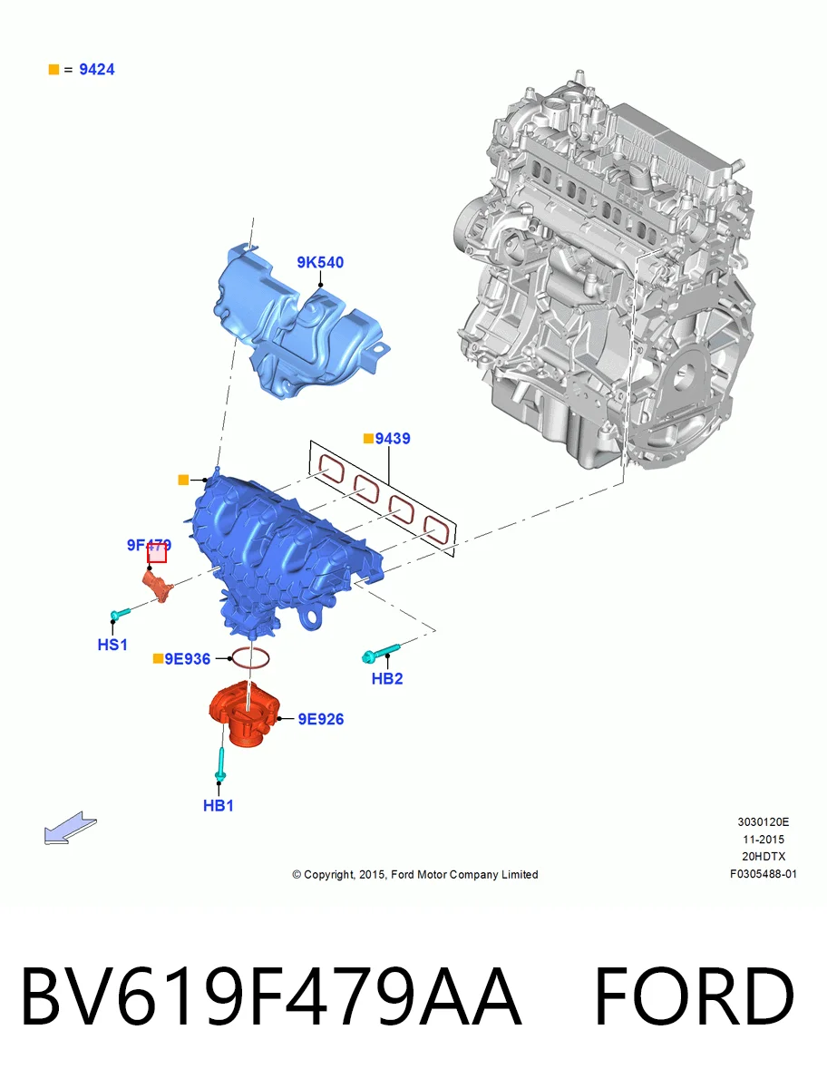 BV619F479AA Ford Датчик давления воздуха