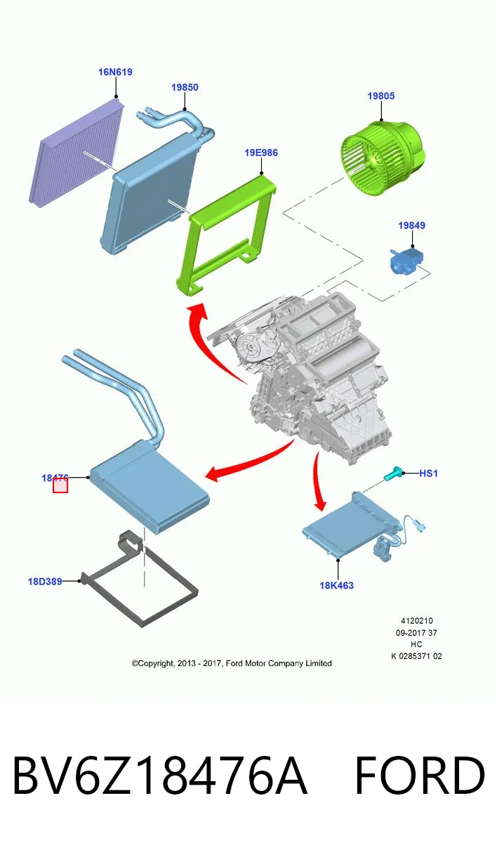 Радиатор отопителя салона на Ford Escape II DM2