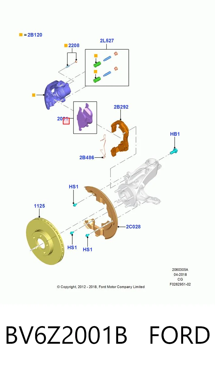 BV6Z2001B Ford Колодки передние