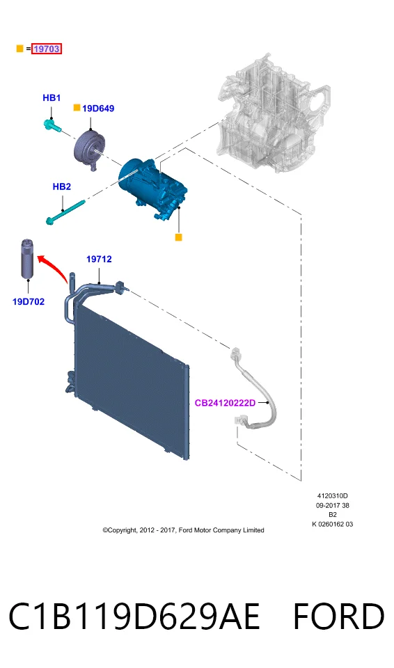 C1B119D629AE Ford Компрессор хладагента
