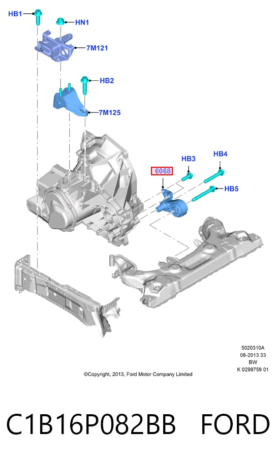 Задняя опора двигателя Ford C1B16P082DA цена, от 127.80 USD