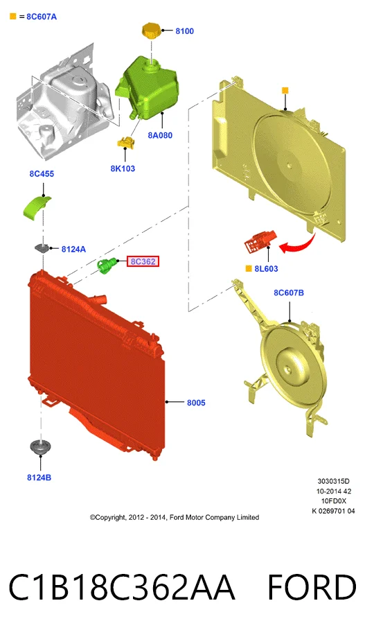 C1B18C362AA Ford Заглушка системы охлаждения