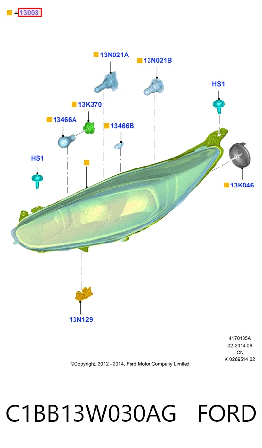 Левая фара ZFD1189BL KLARKSONAS