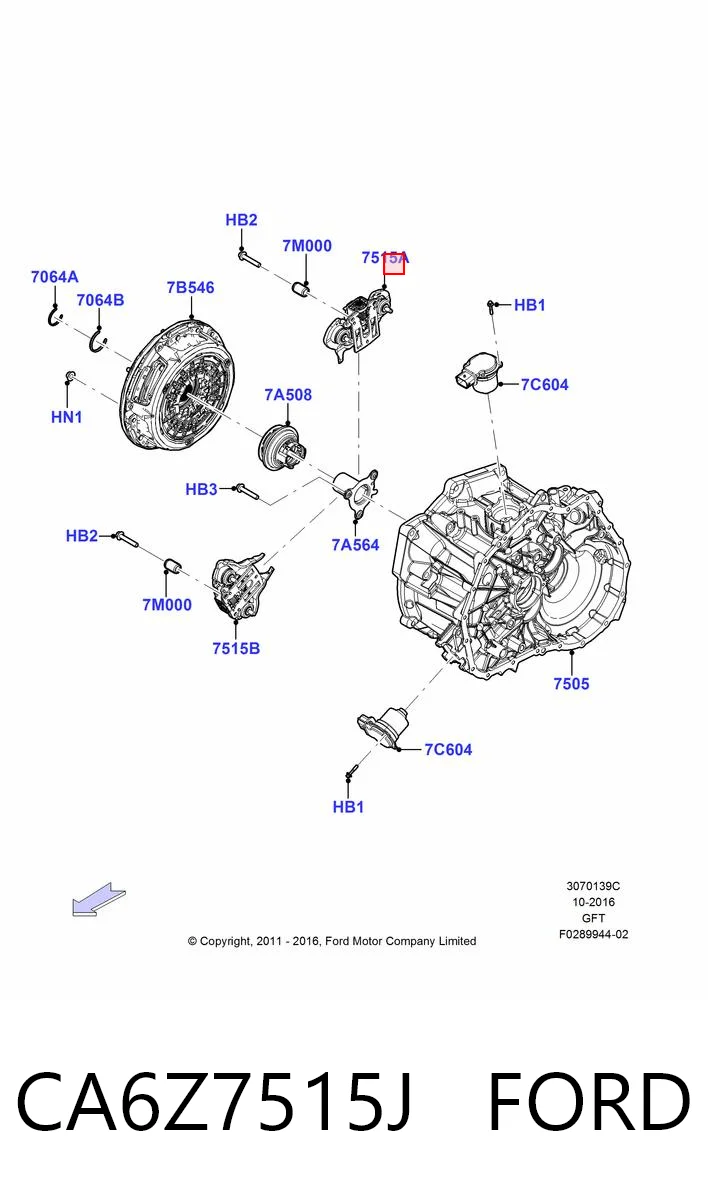  Вилка сцепления Ford Focus 3