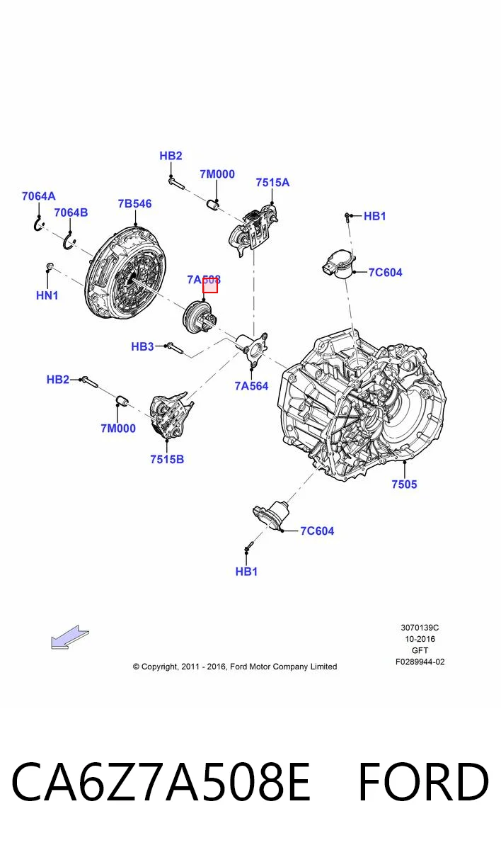 Подшипник скольжения сцепления Ford Focus III хэтчбек (CB8) (2010 - 2020) цена, от 171.55 USD