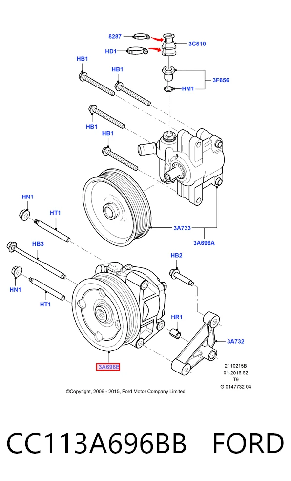 CC113A696BB Ford ГУР руля