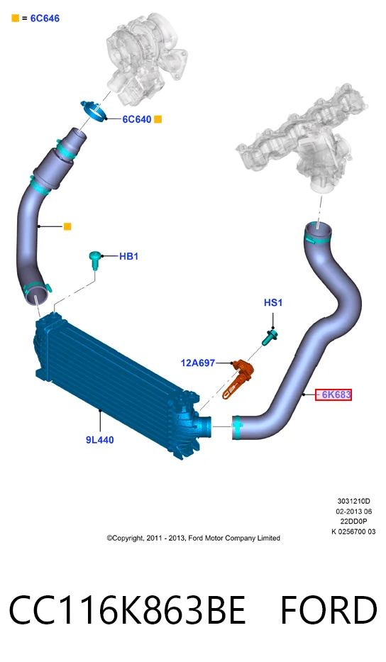 CC116K863BE Ford Патрубок интеркуллера