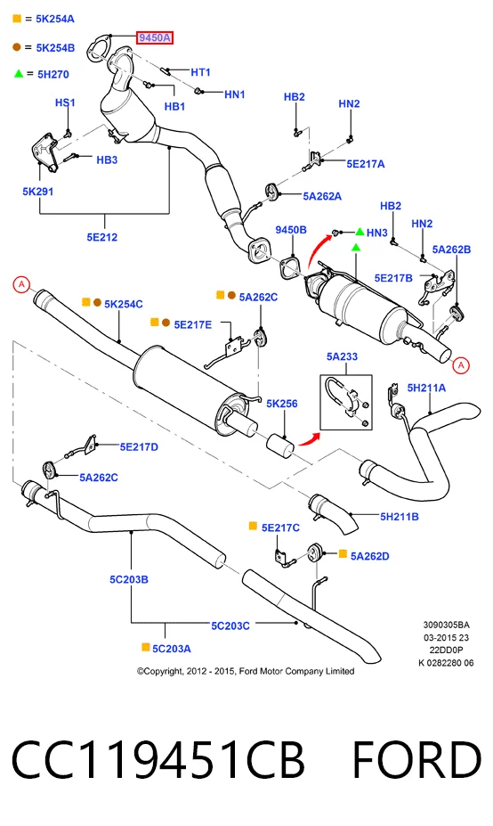 Прокладка штанов на Ford Transit VI V347/8