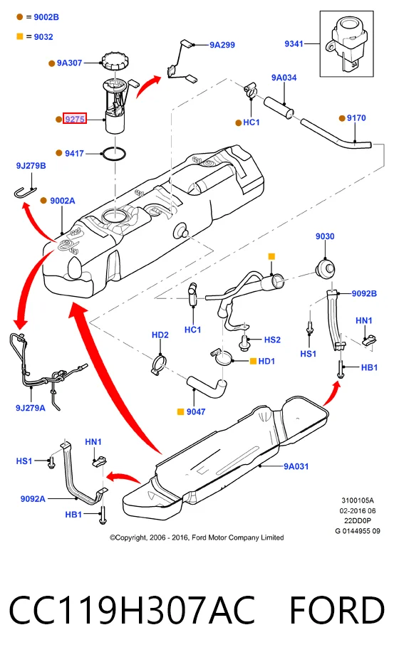 CC119H307AC Ford Электробензонасос