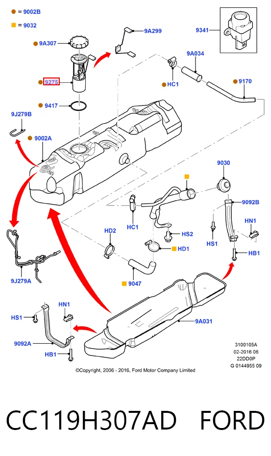 CC119H307AD Ford Электробензонасос