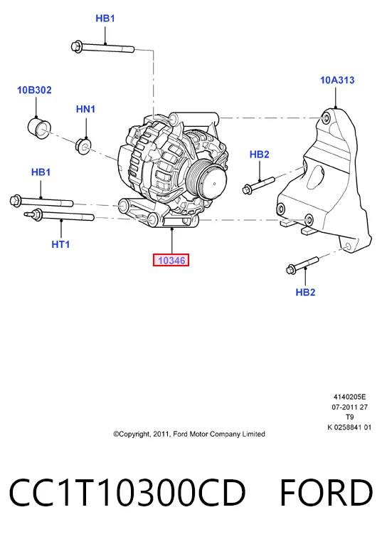 CC1T10300CD Ford Генератор автомобильный