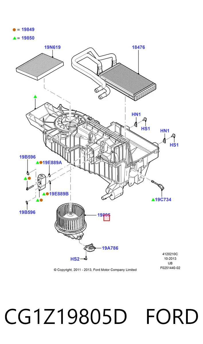 Электромотор печки на Ford Explorer  U5