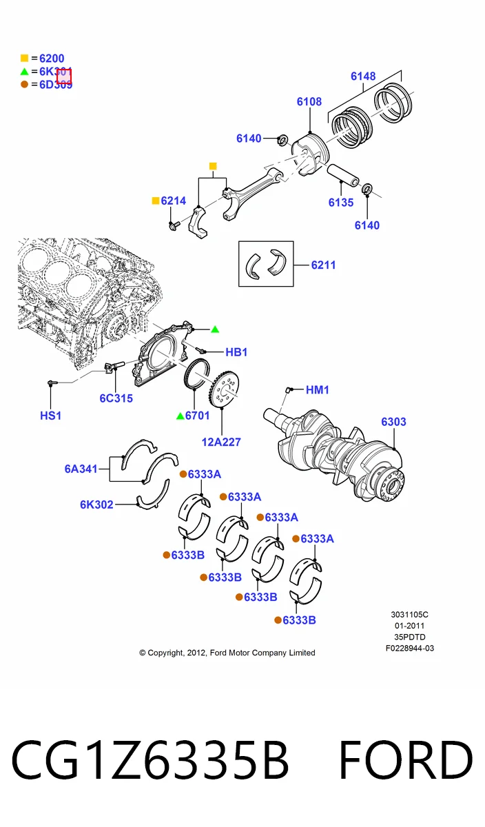 Сальник коленвала задний Ford Edge I внедорожник (U387) (2006 - 2014) цена, от 14.17 USD