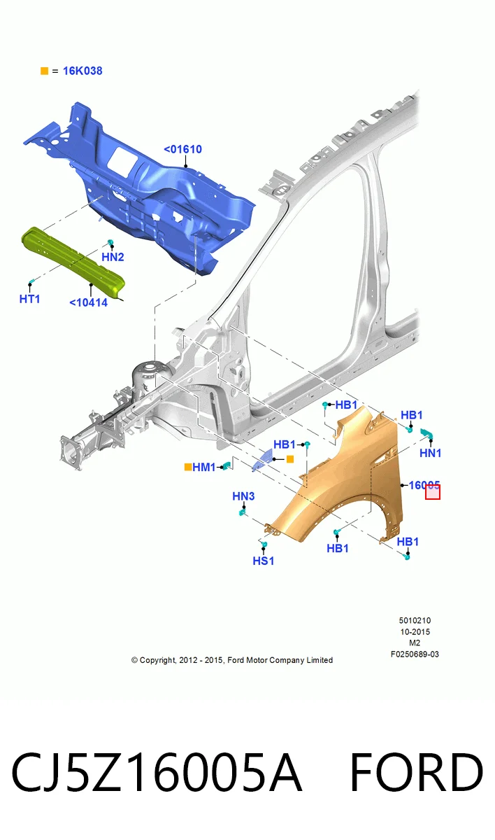 Боковая часть передняя правая TYG FD10205AR цена, от 62.88 USD