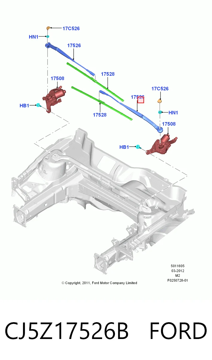 CJ5Z17526B Ford Поводок дворника
