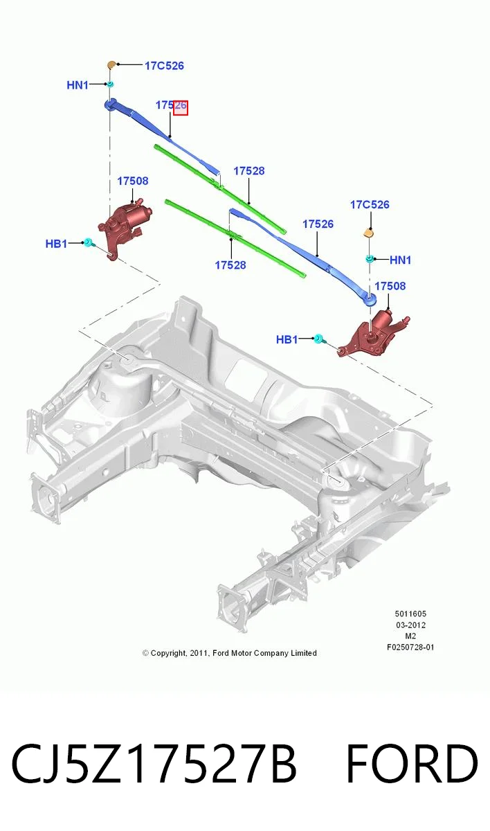 CJ5Z17527B Ford Поводок дворника