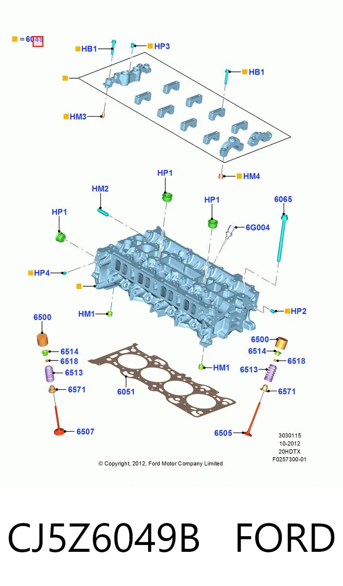 CJ5Z6049B Ford Головка блока цилиндров