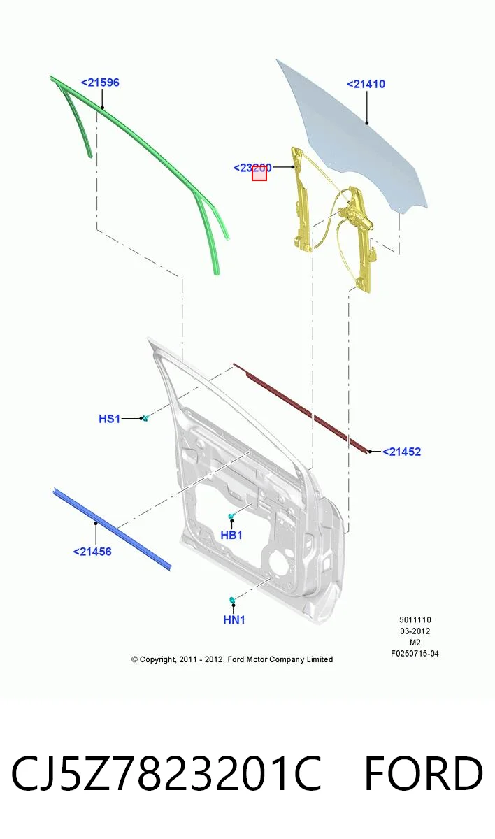 CJ5Z7823201C Ford Механизм стеклоподъемника передней левой двери