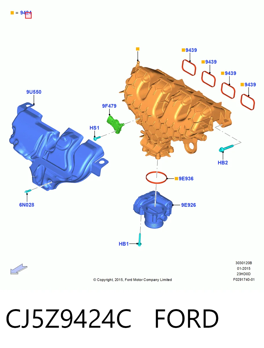 Коллектор впускной на Ford Fusion  CD