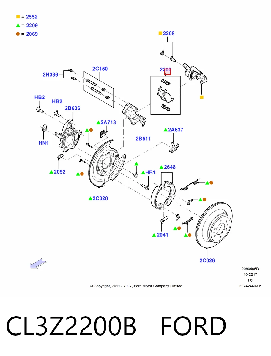 CL3Z2200B Ford Колодки тормозные дисковые комплект