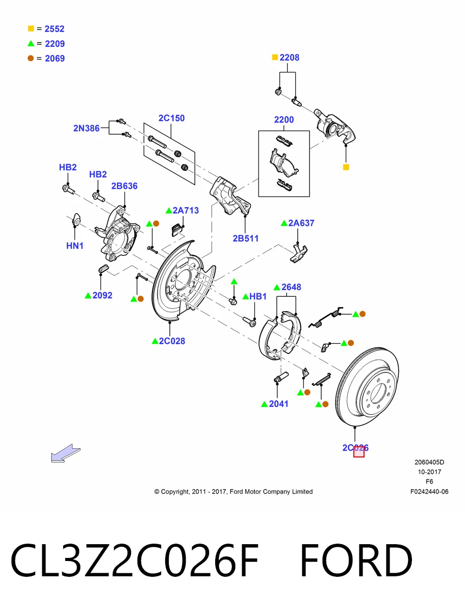 CL3Z2C026F Ford Дисковый тормоз