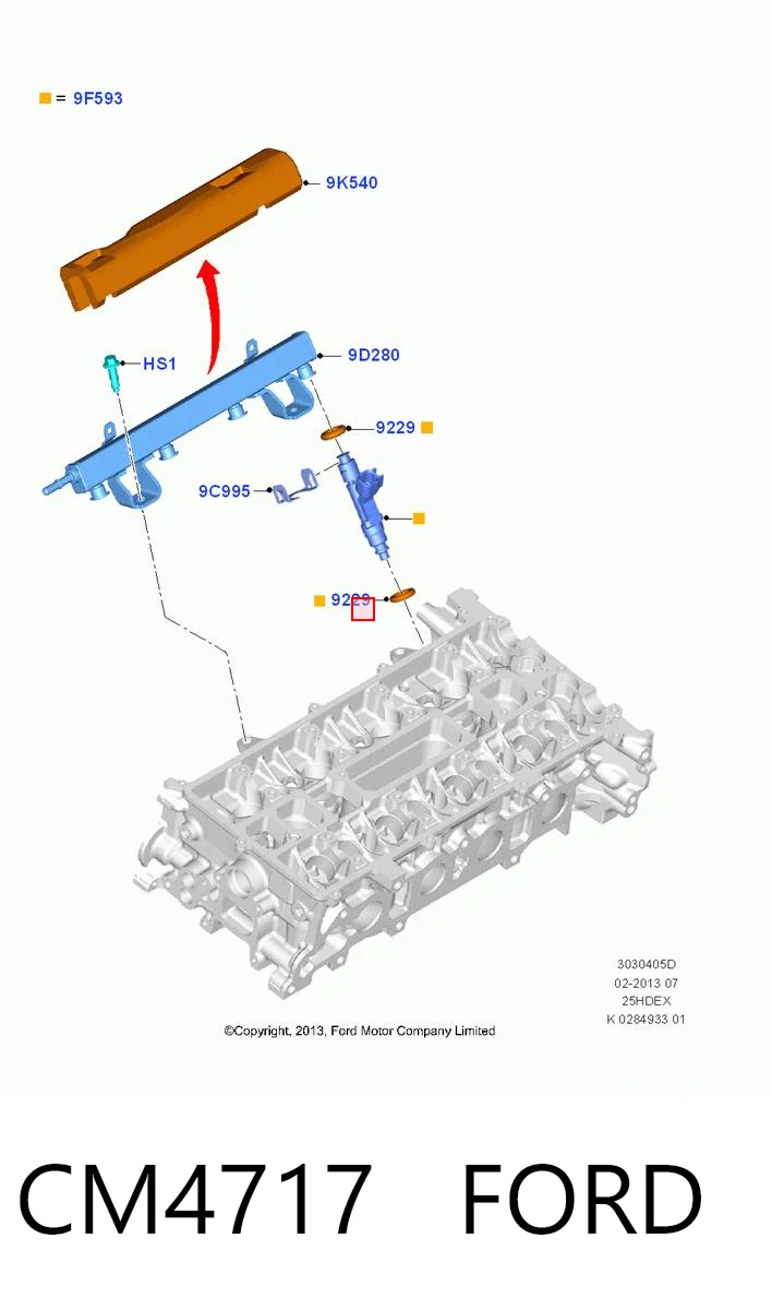 CM4717 Ford Кольцо форсунки инжектора посадочное