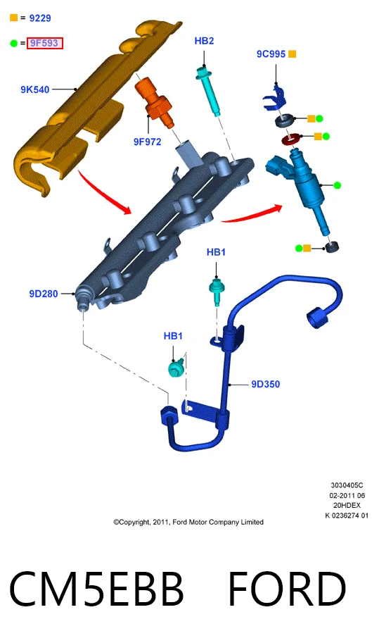 CM5EBB Ford Топливные форсунки