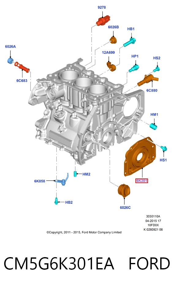 Сальник коленвала задний Ford Focus III хэтчбек (CB8) (2010 - 2020) цена, от 20.60 USD