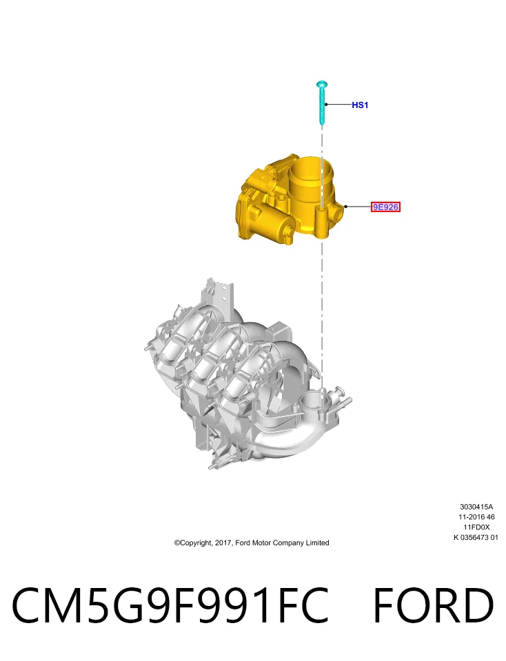 CM5G9F991FC Ford Дроссельная заслонка