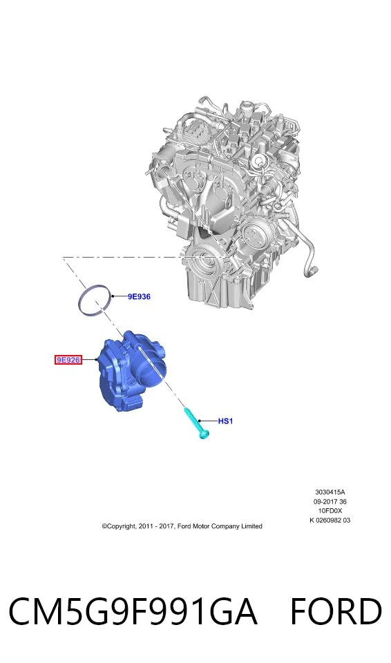 CM5G9F991GA Ford Дроссельная заслонка
