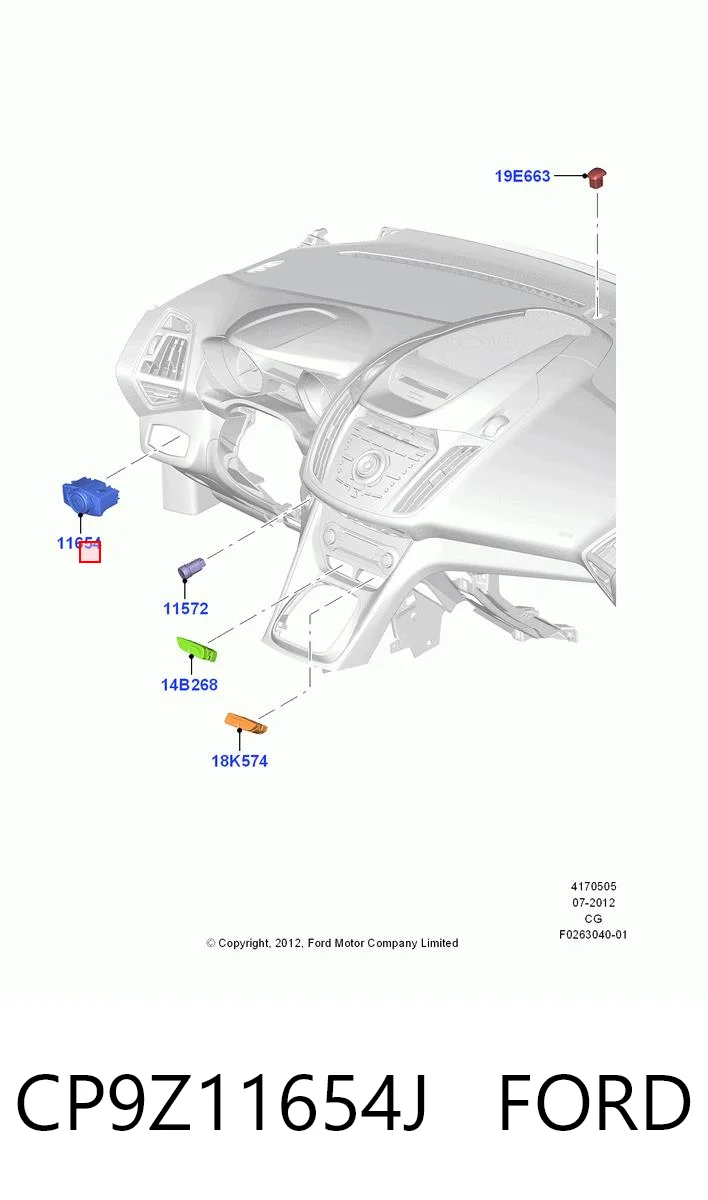 CP9Z11654J Ford Переключатели электрические (переключатель света центральный)