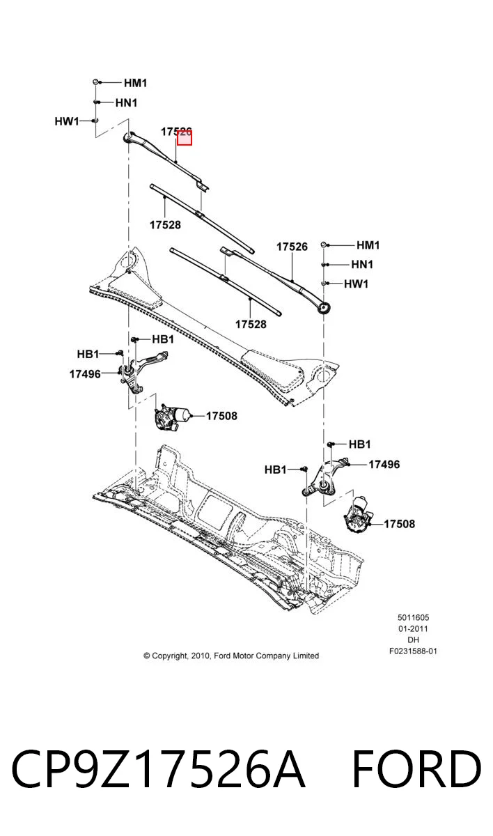 CP9Z17526A Ford Поводок дворника