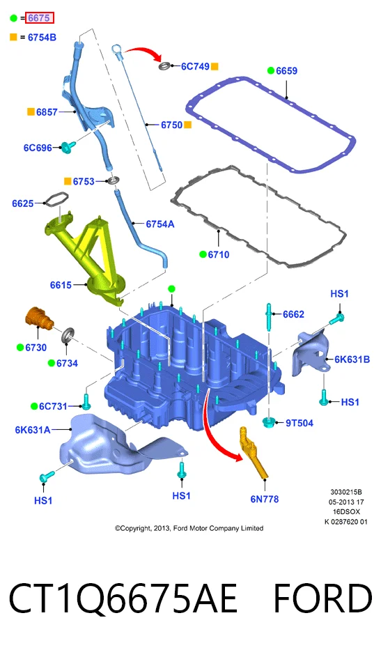 CT1Q6675AE Ford Картер масляный