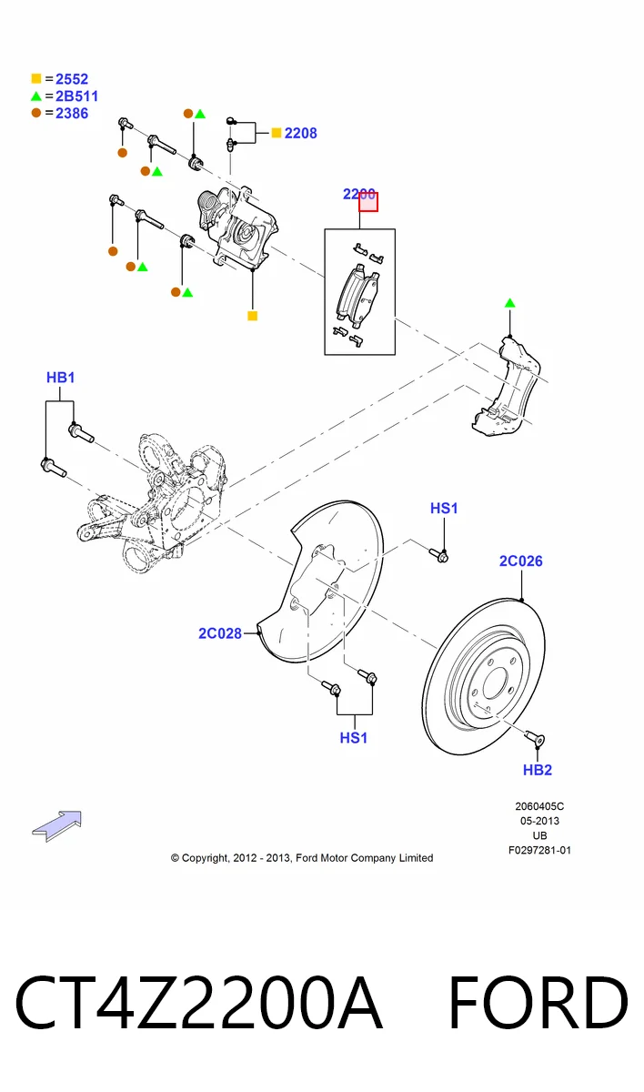 CT4Z2200A Ford Колодки тормозные дисковые комплект