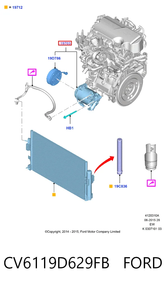 CV6119D629FB Ford Компрессор хладагента