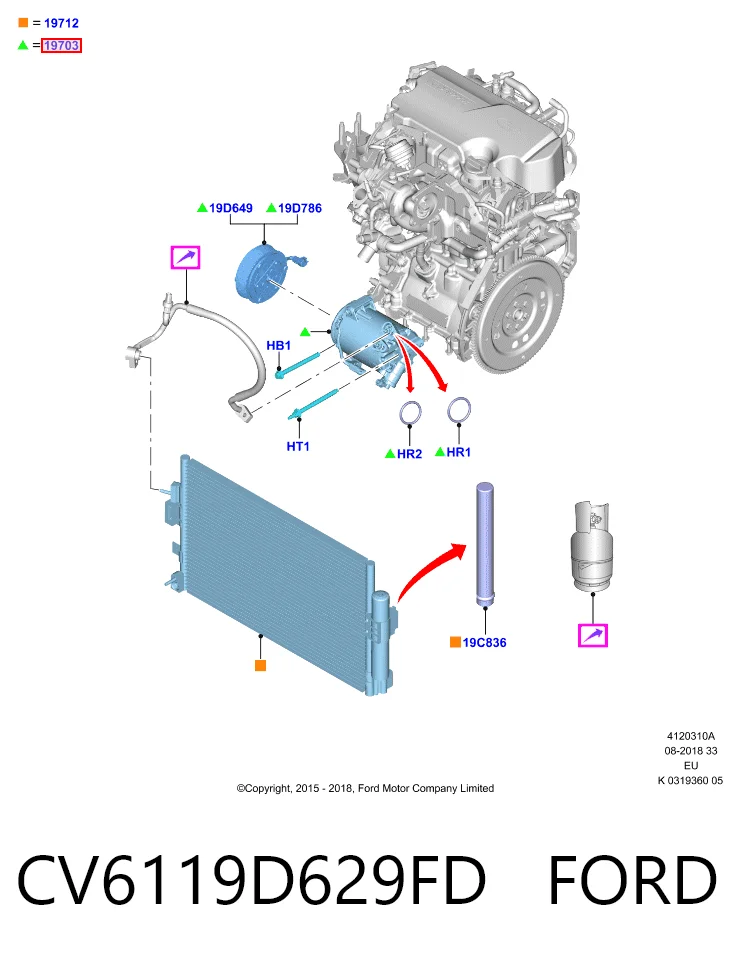 CV6119D629FD Ford Компрессор хладагента