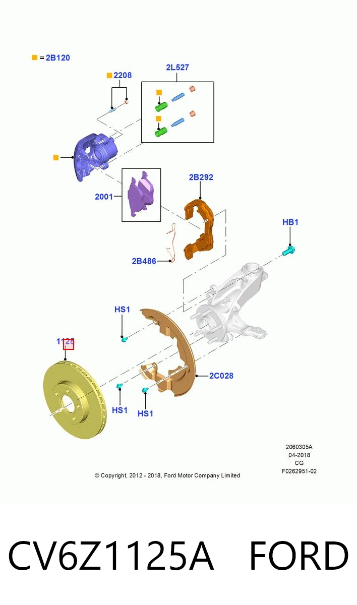 CV6Z1125A Ford Диск тормозной передний