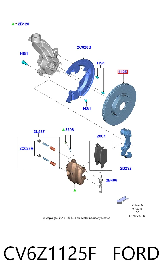 CV6Z1125F Ford Диск тормозной передний