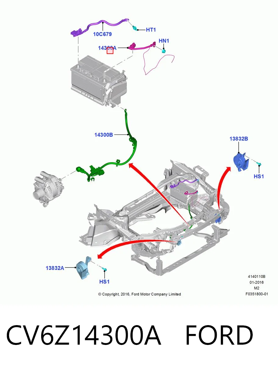 CV6Z14300A Ford Аккумуляторная батарея