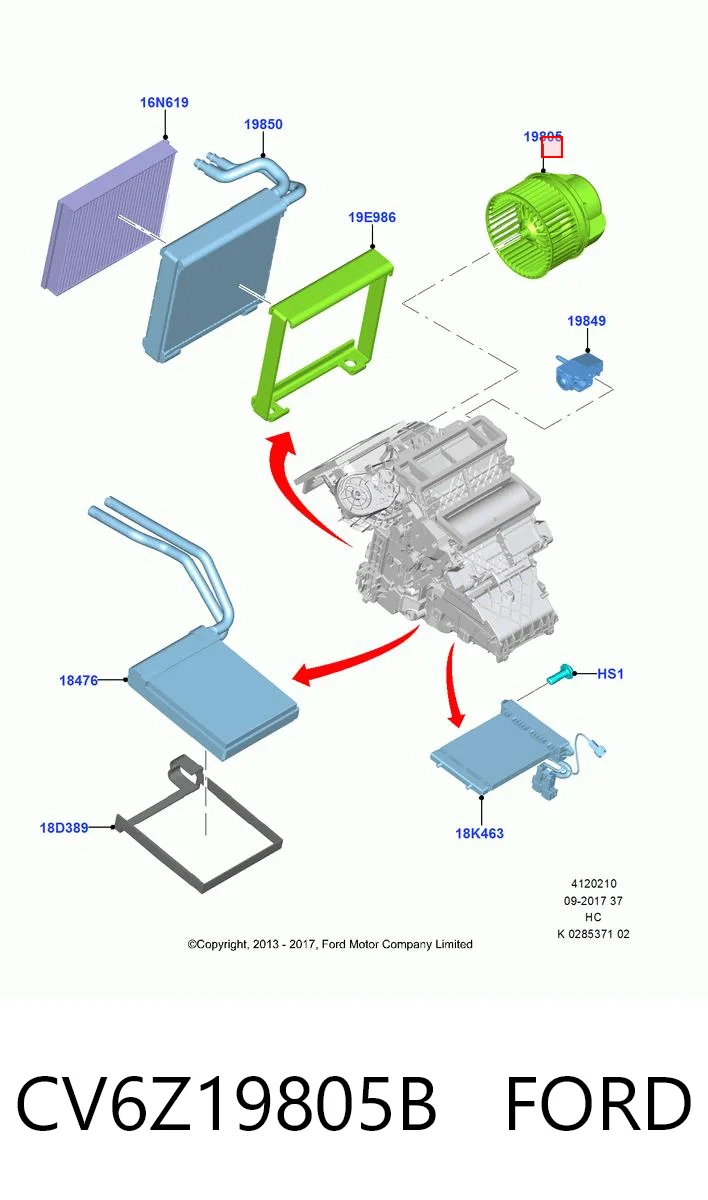 CV6Z19805B Ford Электромотор печки