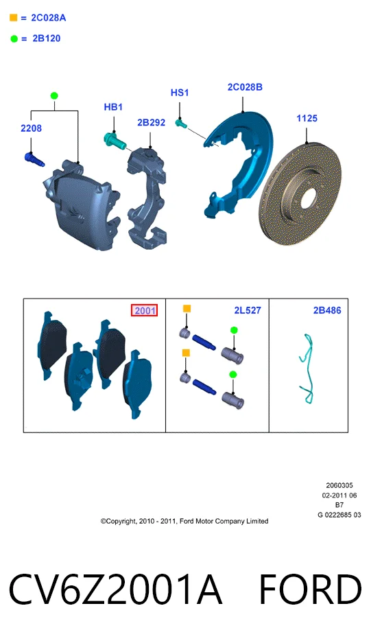 CV6Z2001A Ford Колодки передние