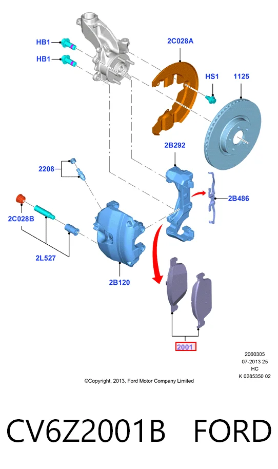 CV6Z2001B Ford Колодки передние